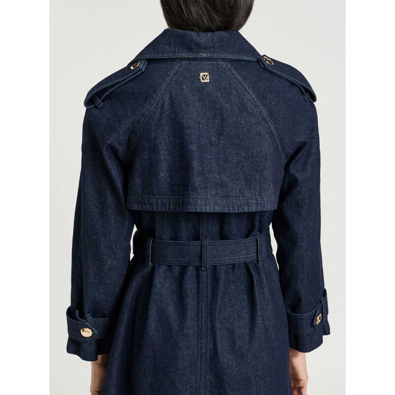 Veronika Maine Dark Indigo Denim Trench image number 2